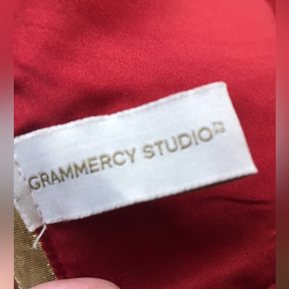 Grammercy Studios Red with Heavy Gold Beading Table Runner - Picture 13 of 15